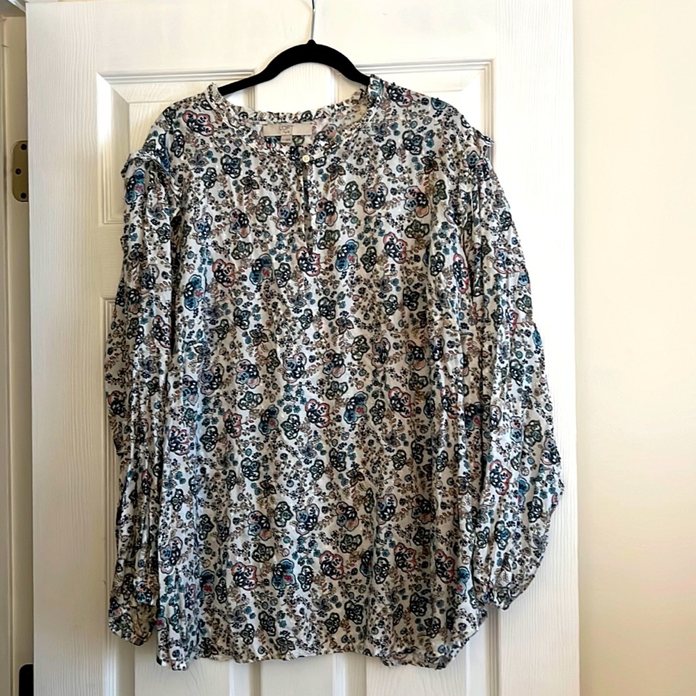 Loft Plus Sz 24 Floral Blouse